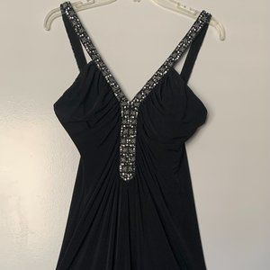 Black Maxi gown, with silver beading